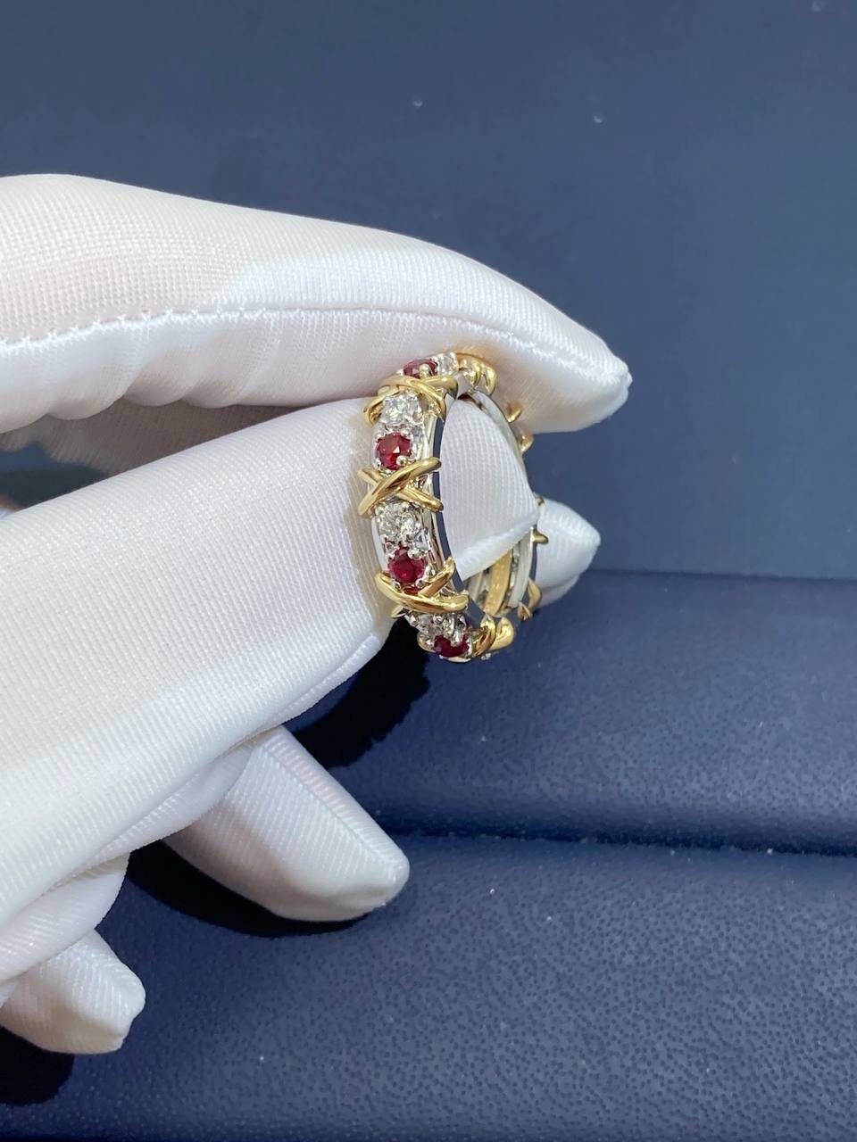 TC ring with diamonds and rubies