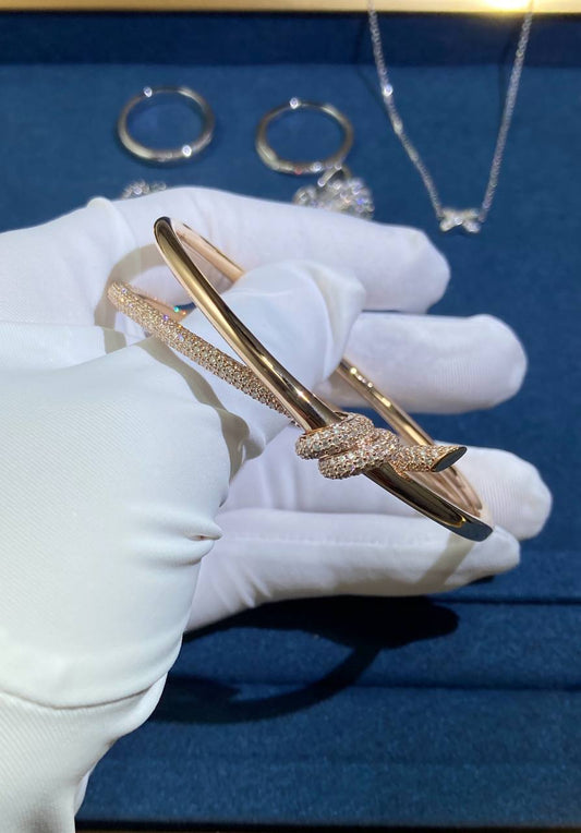 TC double row bracelet with half-pave diamonds