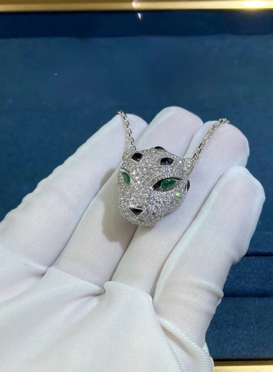 Panther full pave diamond pendant