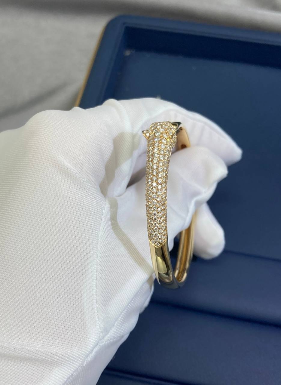 Panther half pave diamond bracelet