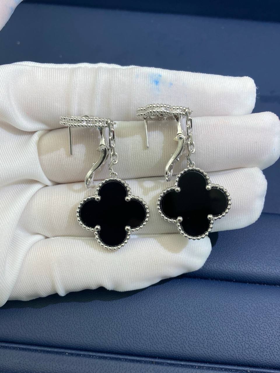 VC Onyx earrings with diamonds