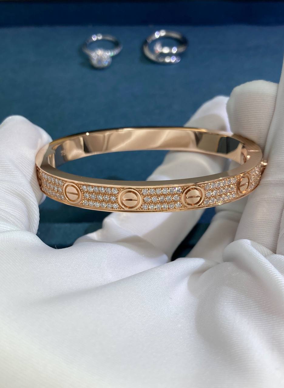 Love full pave diamond bracelet Classic model