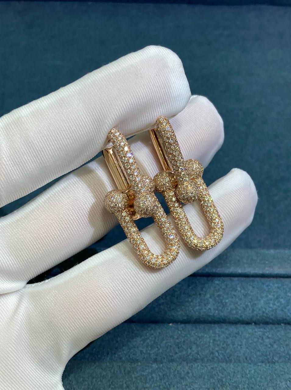TC full pave diamond earrings, Large model