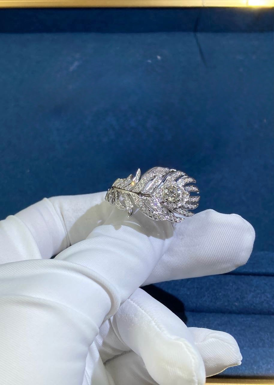 BCHRN feather full pave diamond ring