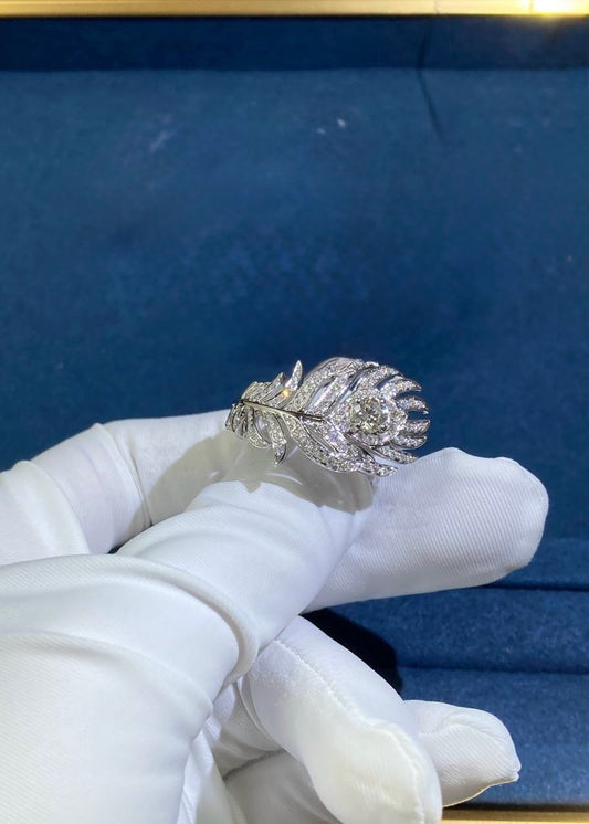 BCHRN feather full pave diamond ring