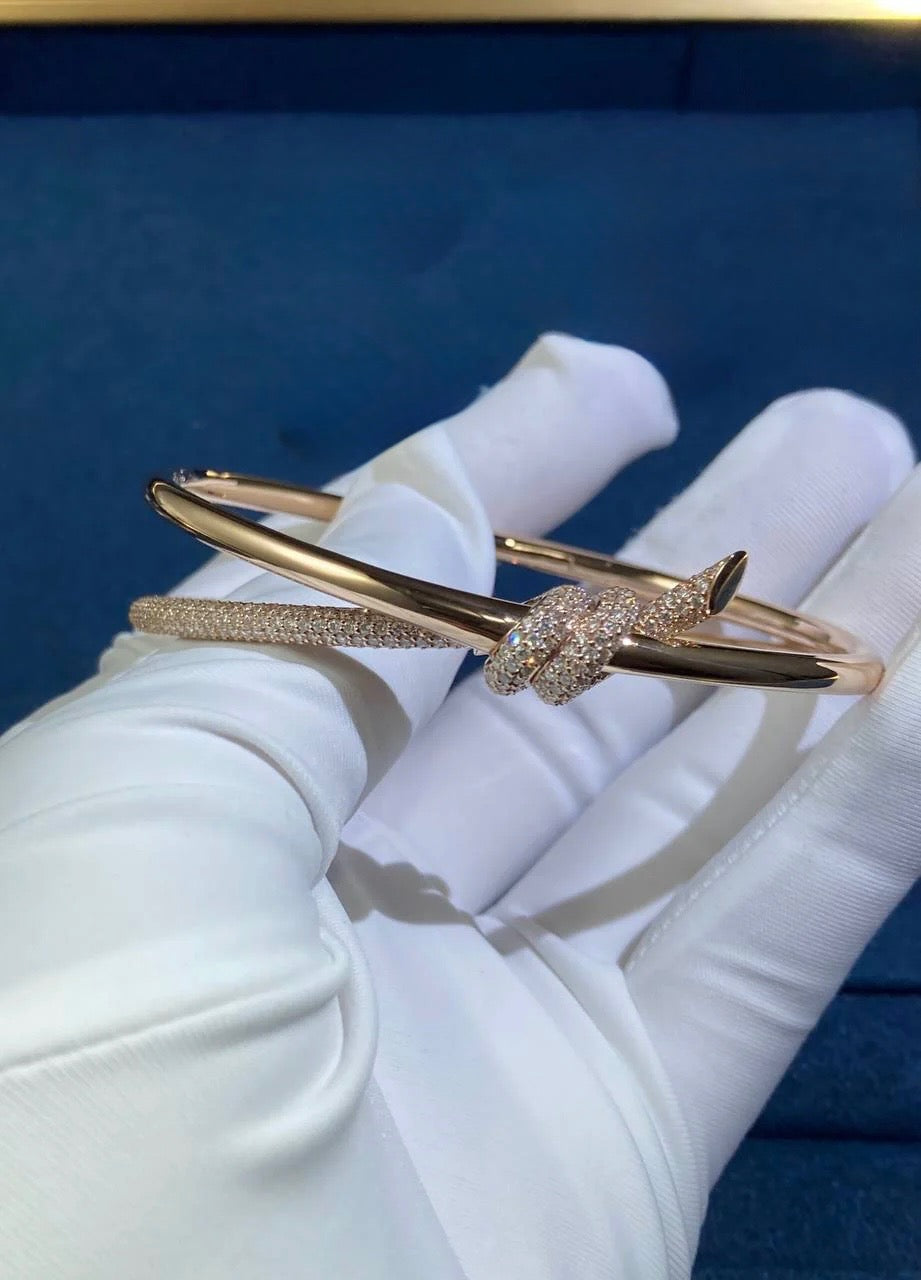 TC double row bracelet with half-pave diamonds