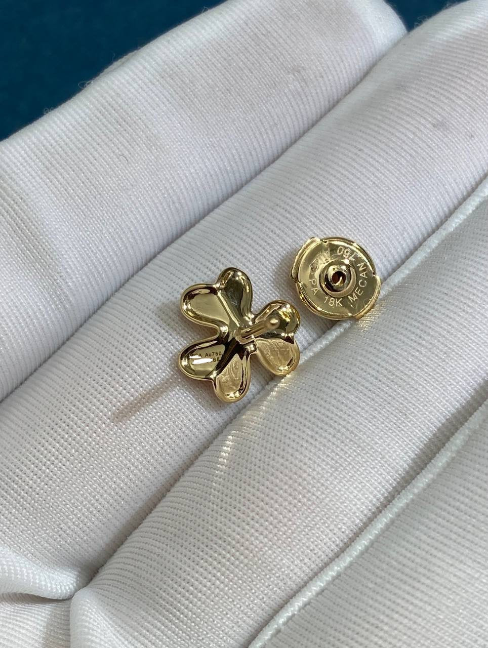 VC floral earrings with 2 diamonds, Mini model