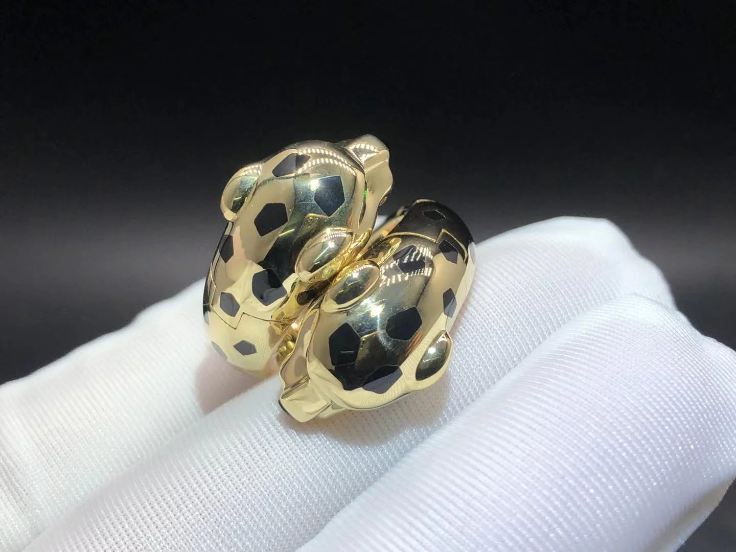 Panther double head articulated ring, Classic model