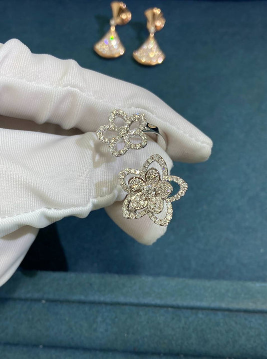 GRFF floral full pave double ring