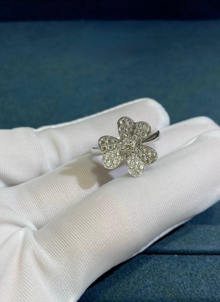 VC flower full pave diamond ring
