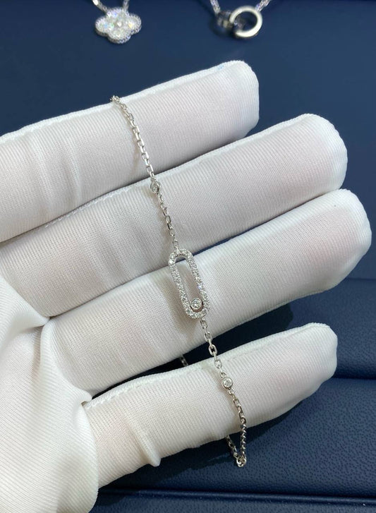 MSSK chain bracelet with diamonds
