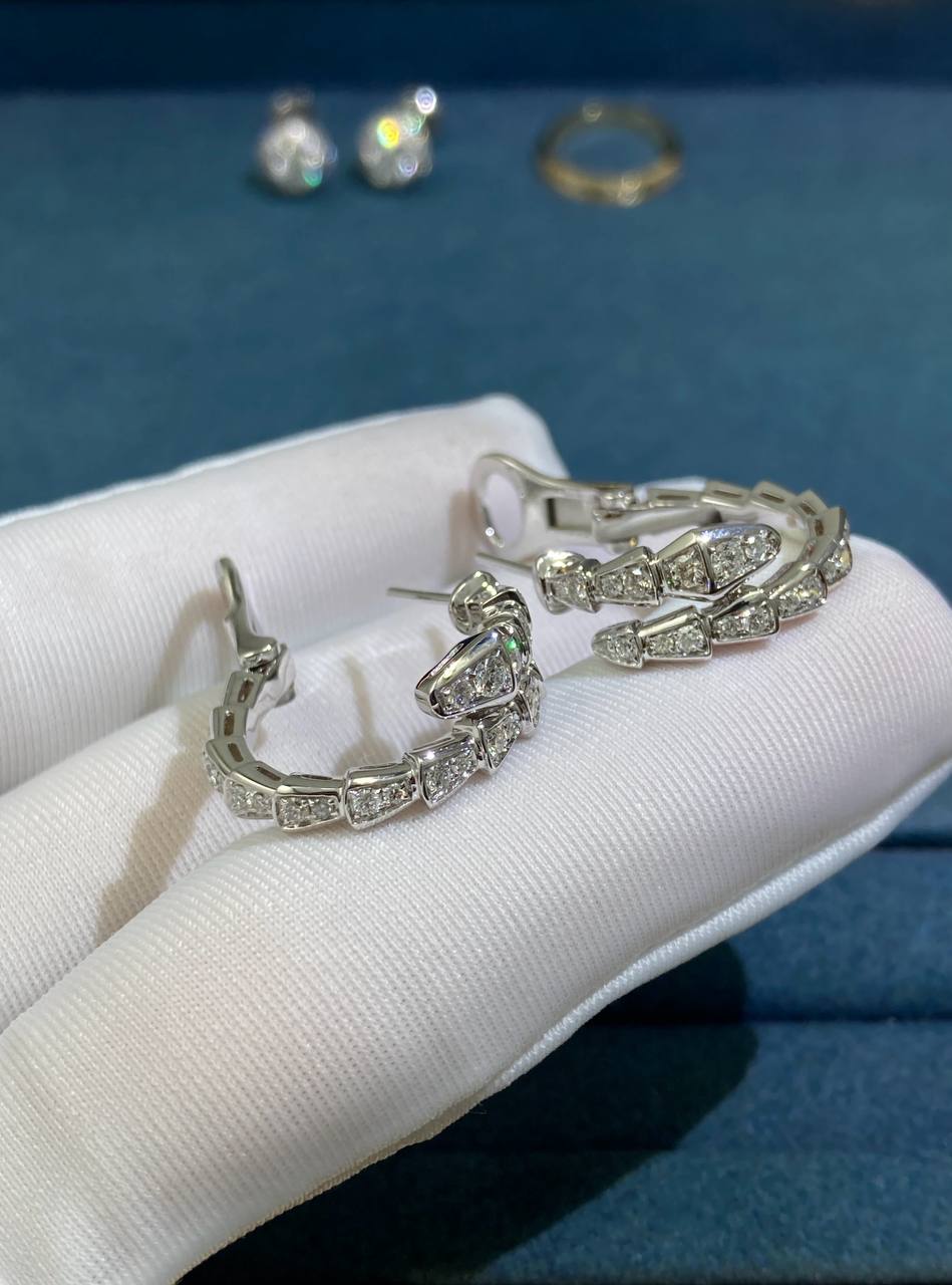 Serpenti full pave diamond earrings