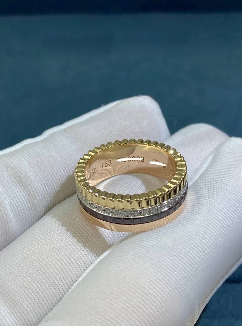 BCHRN half-pave diamond ring with PVD, Medium model