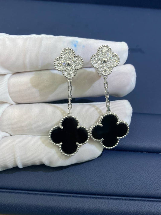 VC Onyx earrings with diamonds