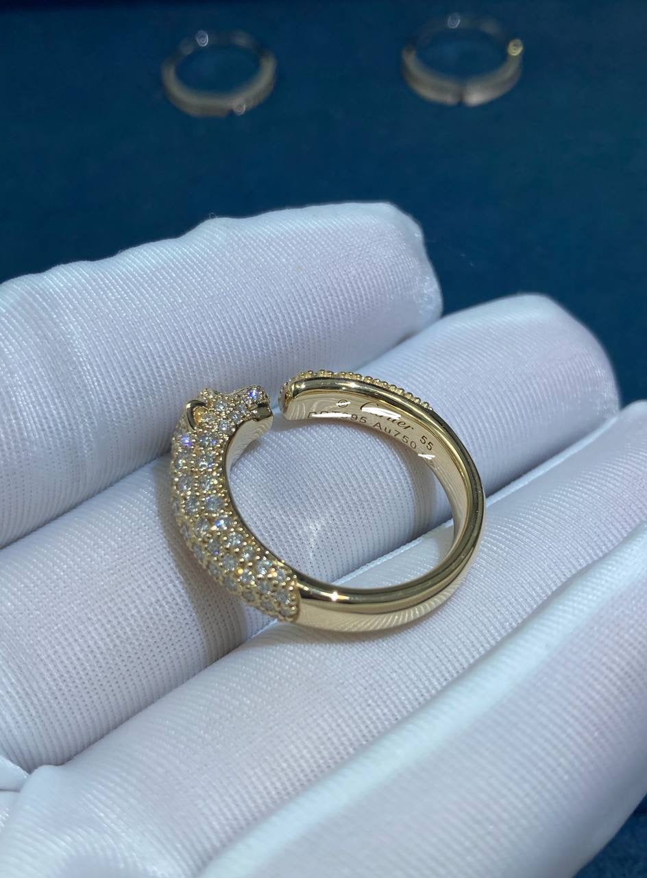 Panther full pave diamond ring, Small model