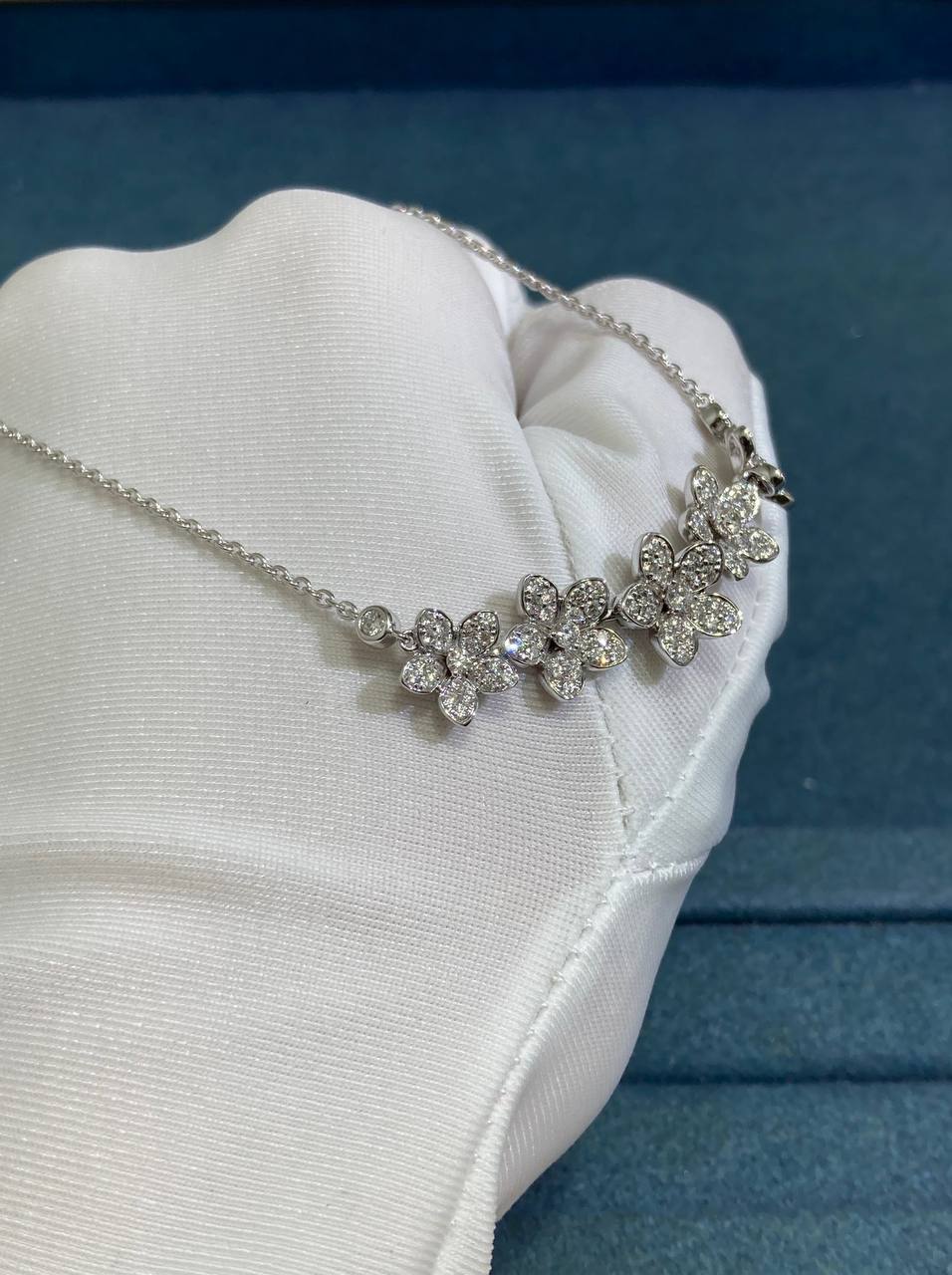 GRFF floral full pave diamond necklace