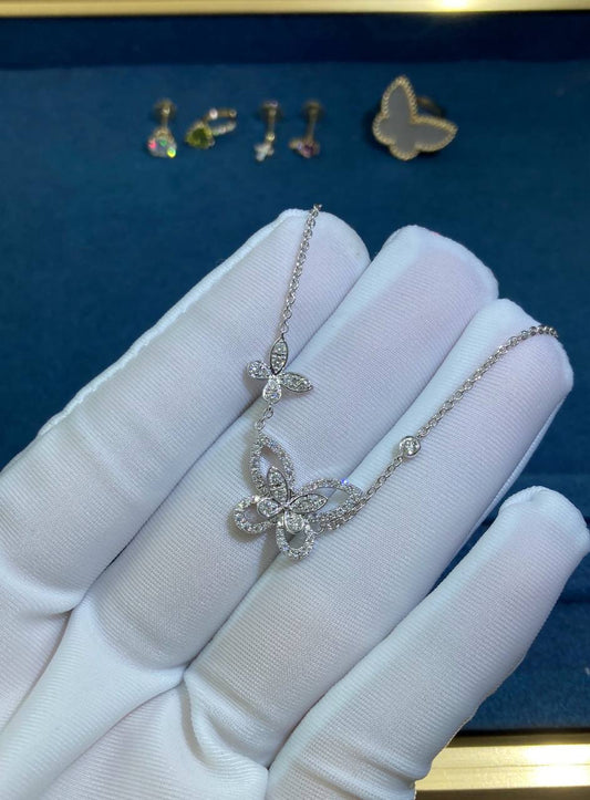 GRFF butterfly full pave diamond pendant