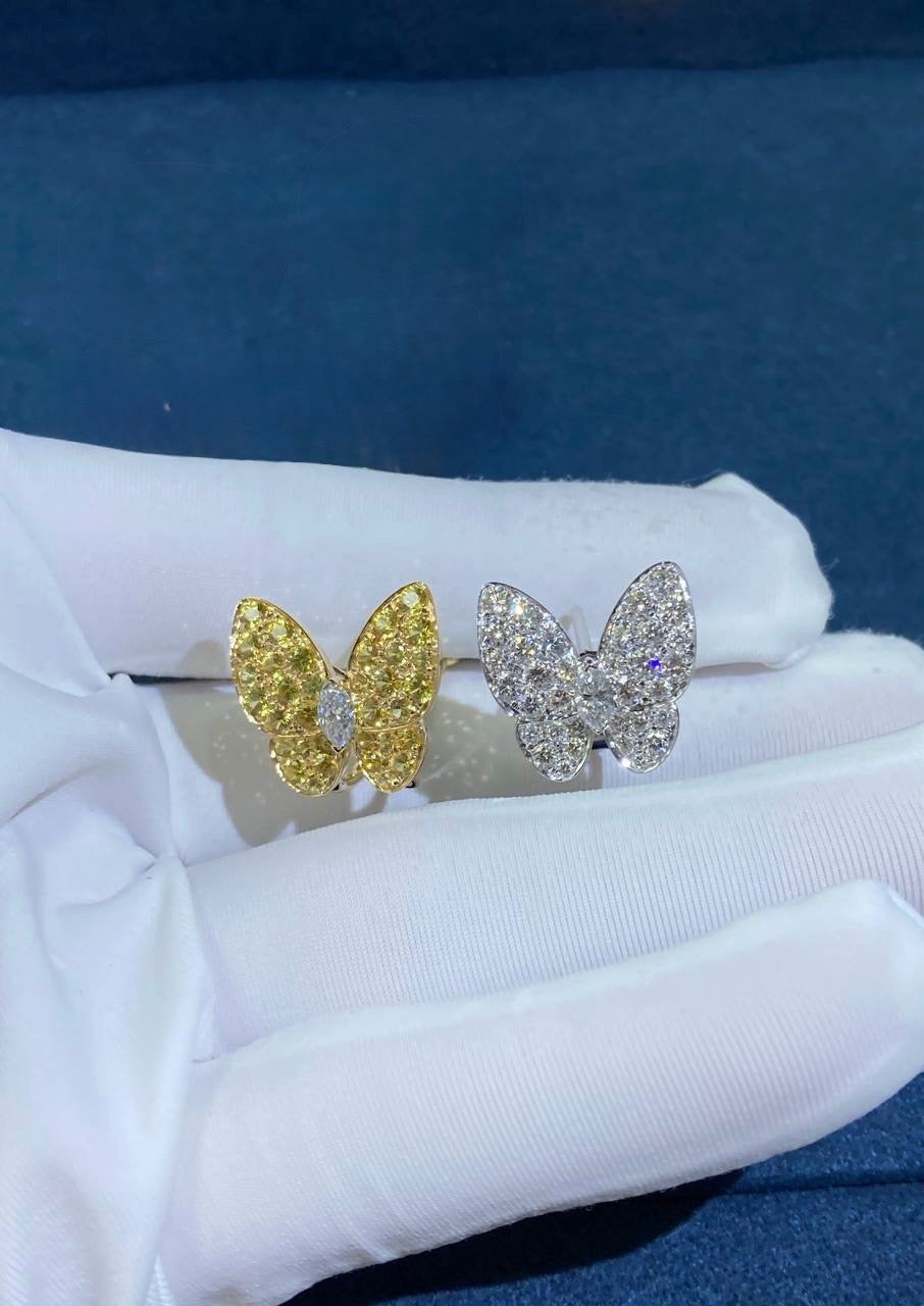 VC butterfly earrings with sapphires and diamonds