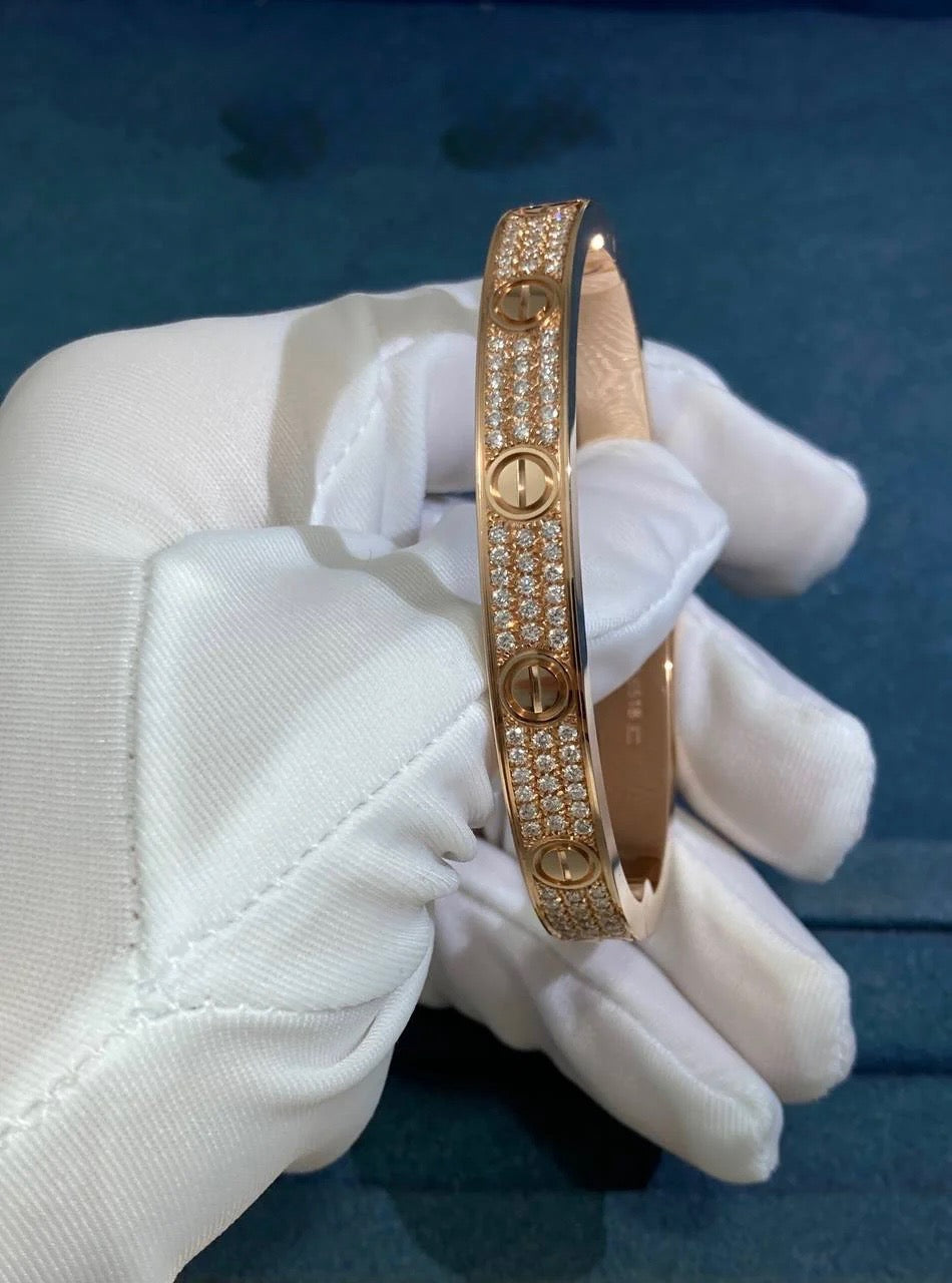 Love full pave diamond bracelet, Classic model
