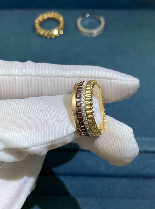 BCHRN half-pave diamond ring with PVD, Medium model