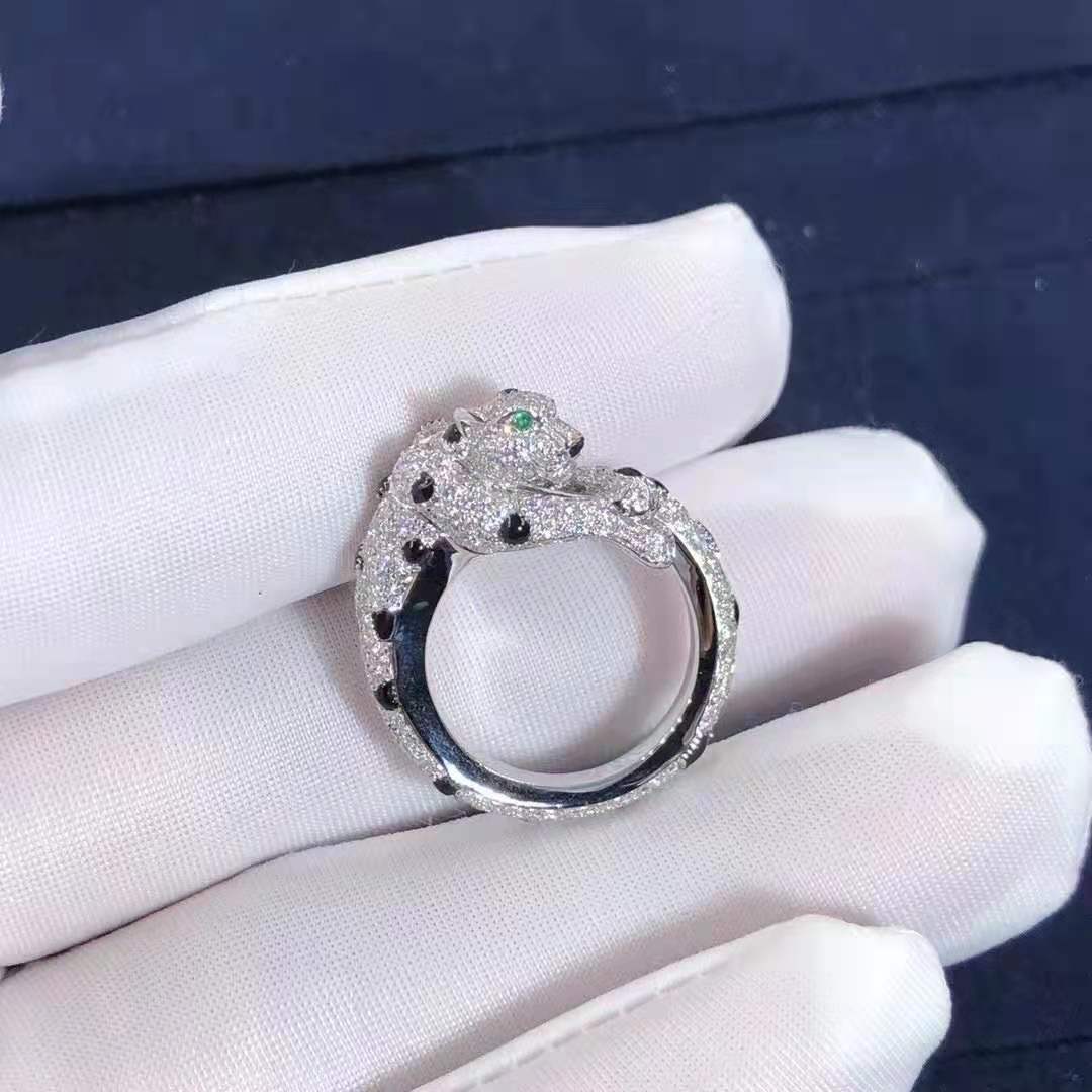 Panther full pave diamond ring