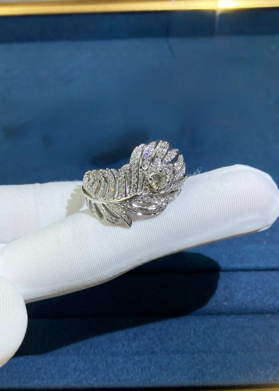 BCHRN feather full pave diamond ring