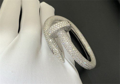 Nail full pave diamond bracelet, Large model