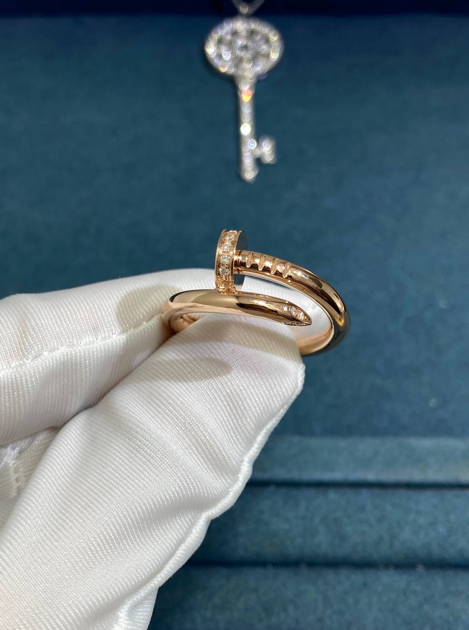 Nail ring with diamonds, Classic model