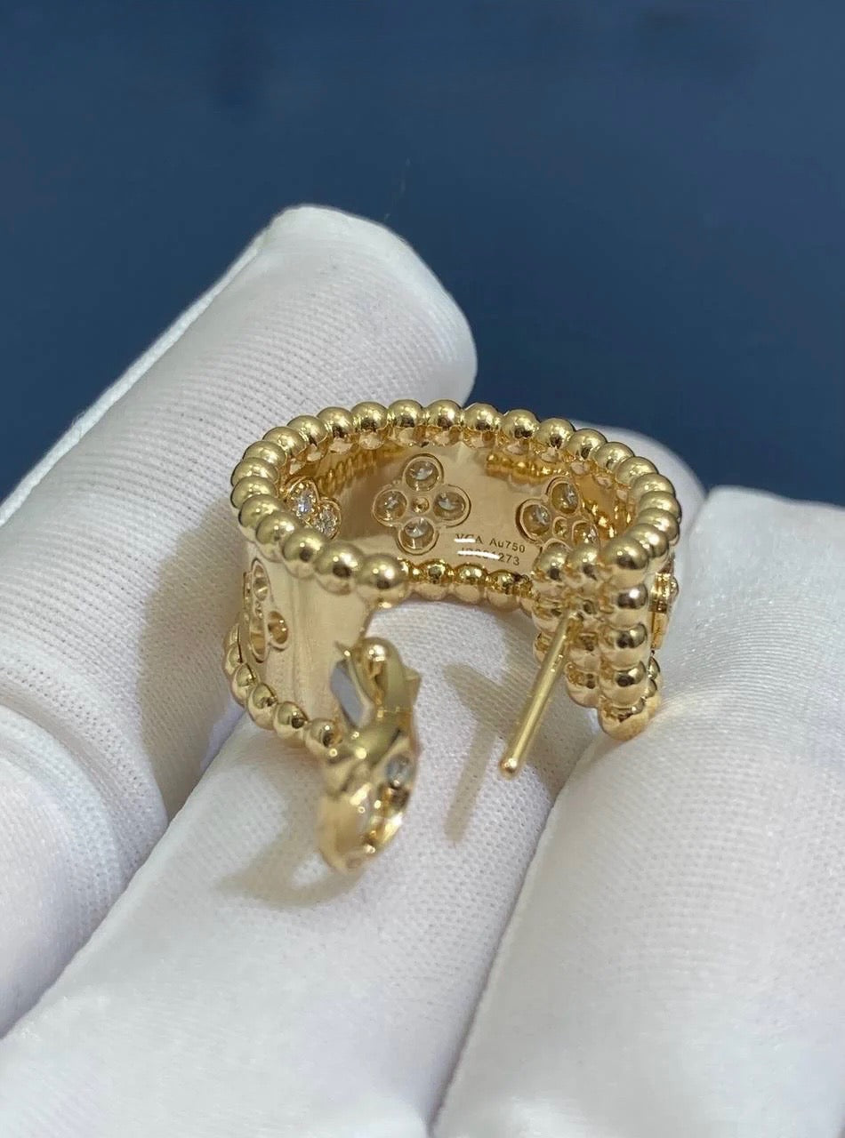 VC floral hoop earrings with diamonds