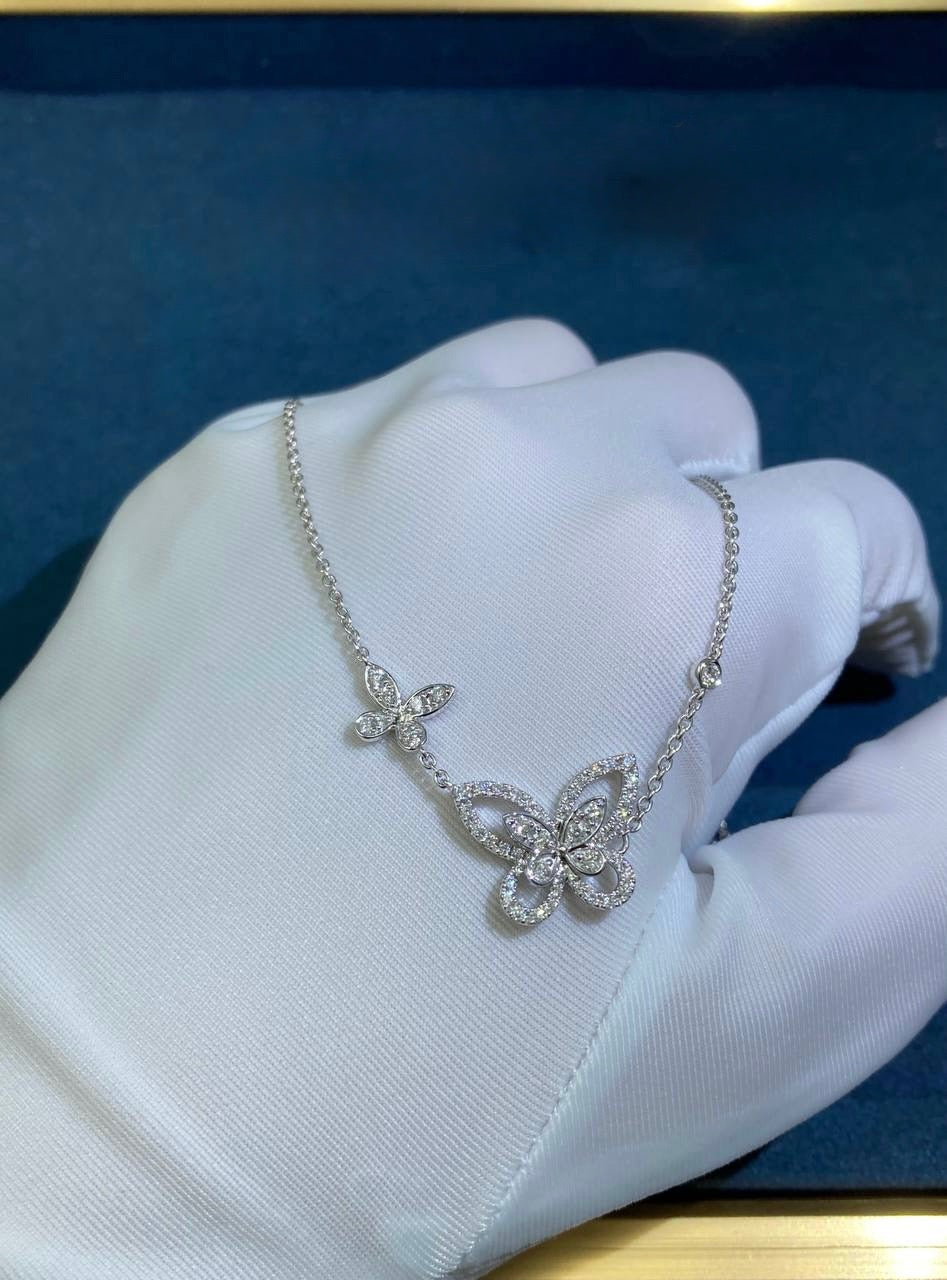 GRFF butterfly full pave diamond pendant