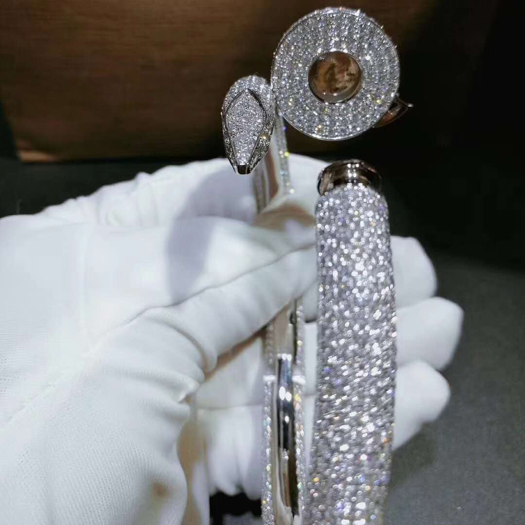 Nail full pave diamond bracelet, Large model