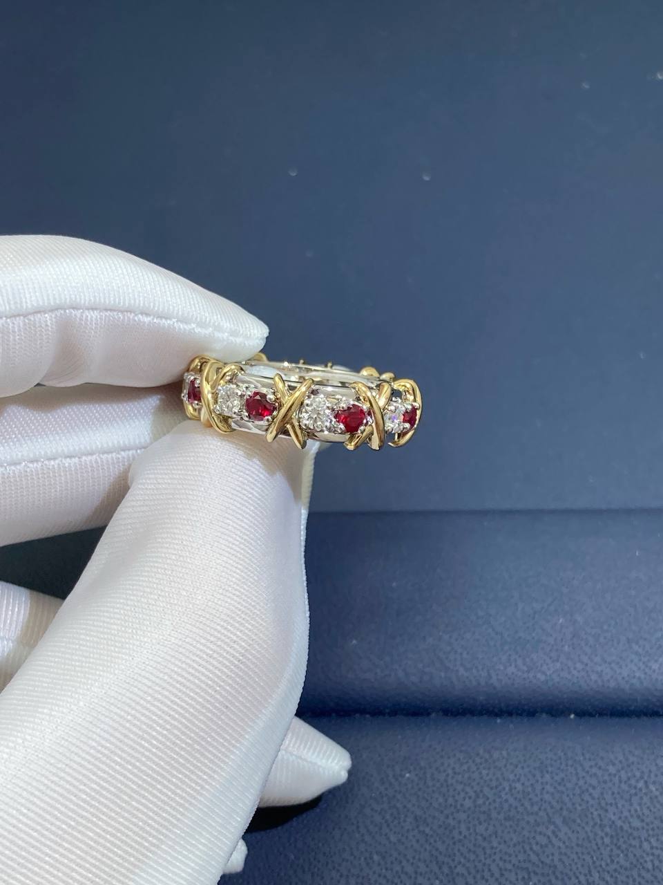 TC ring with diamonds and rubies