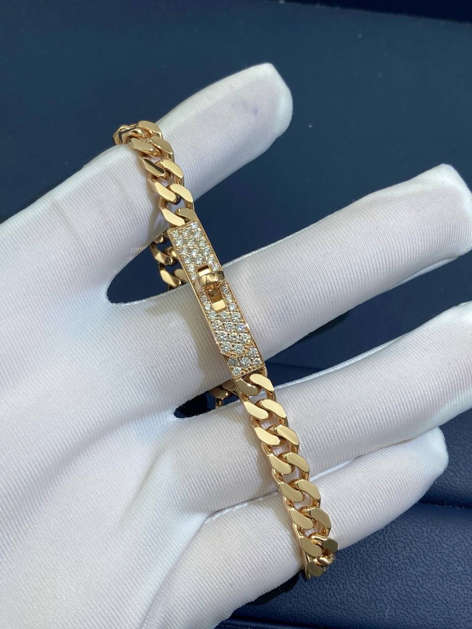 HRMS chain bracelet with diamonds