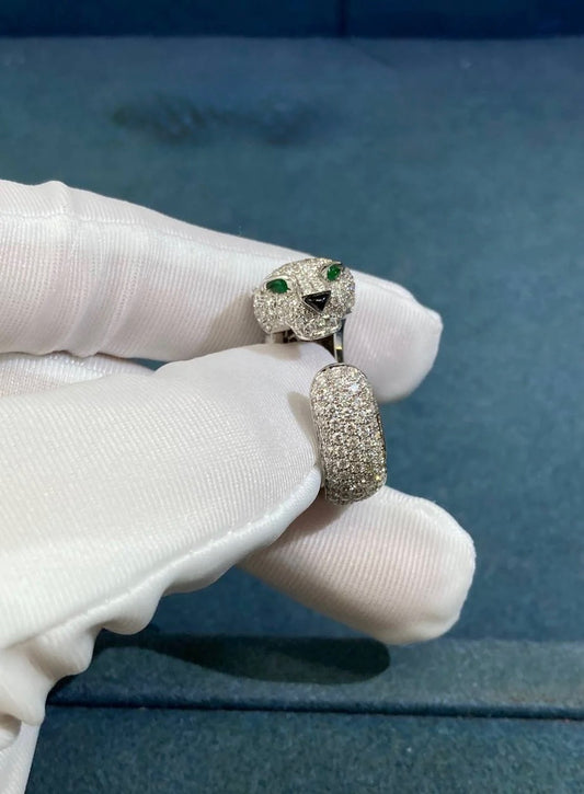 Panther full pave diamond ring Medium model