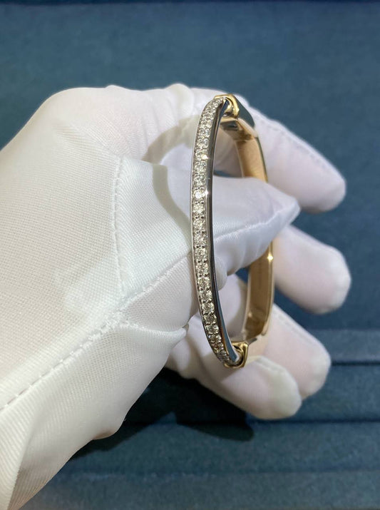 TC lock half-pave diamond bracelet