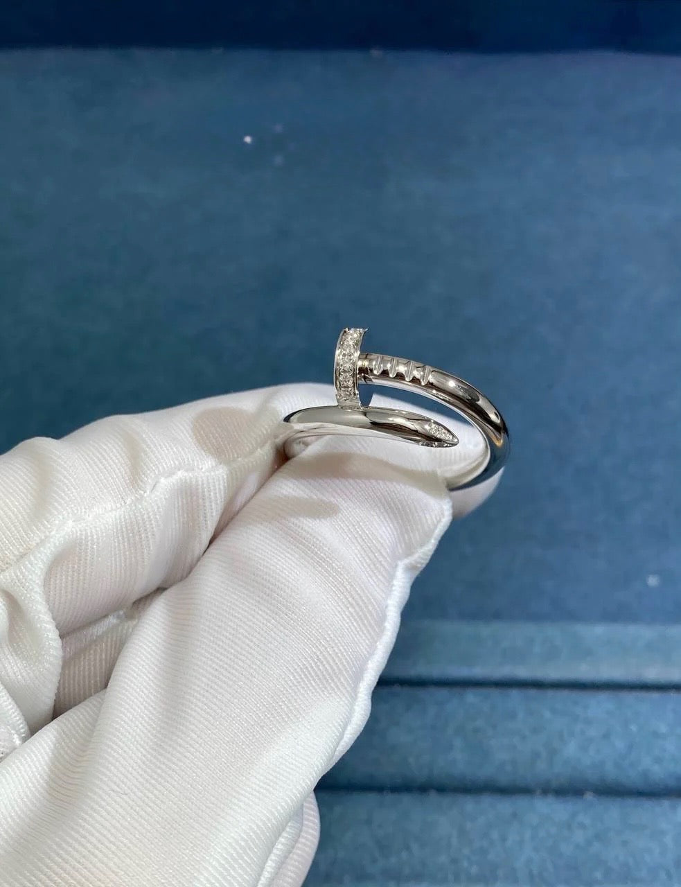 Nail ring with diamonds, Classic model