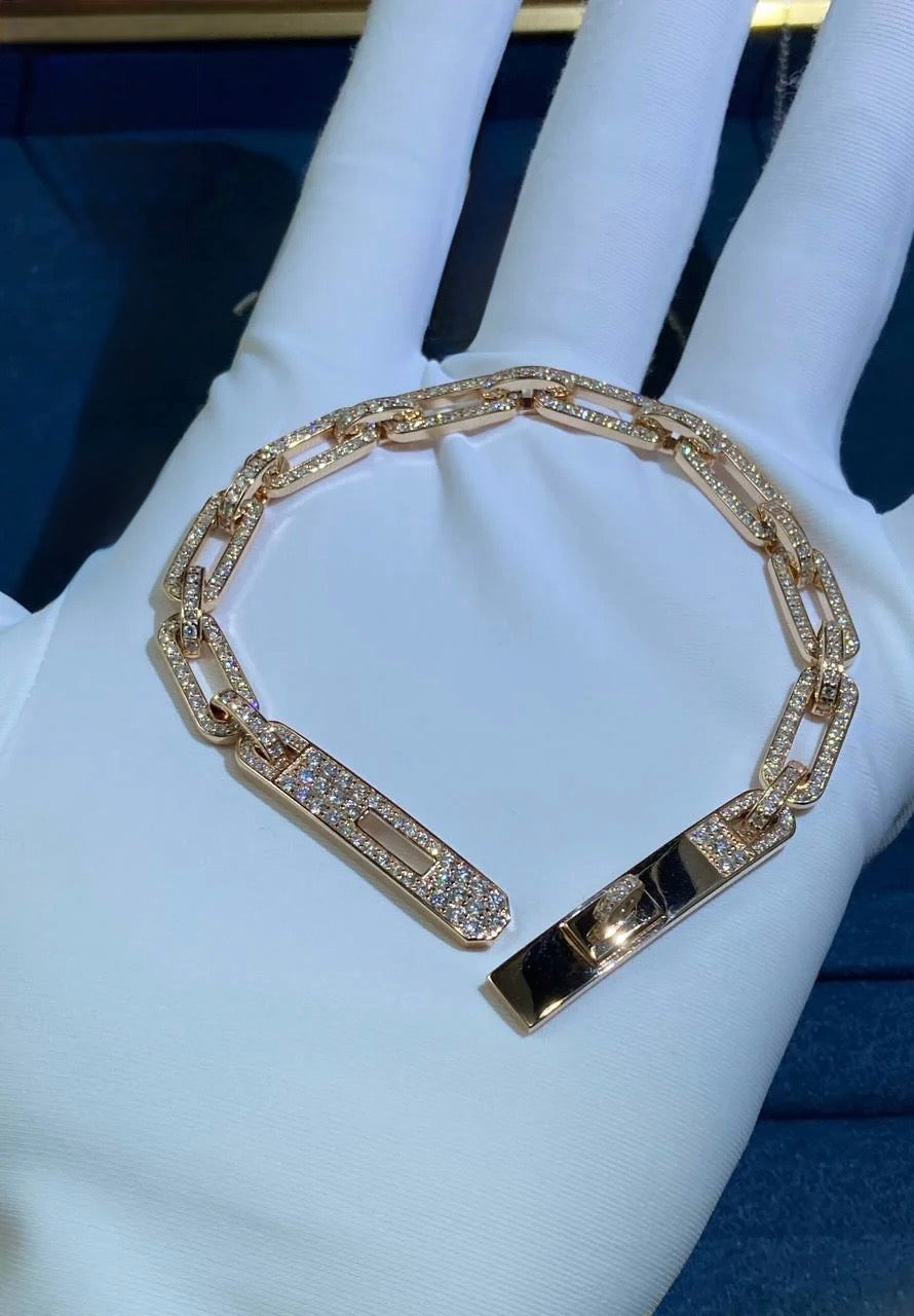 HRMS full pave diamond chain bracelet
