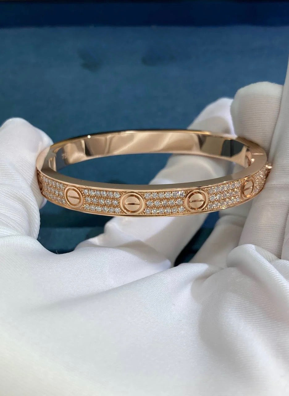 Love full pave diamond bracelet, Classic model