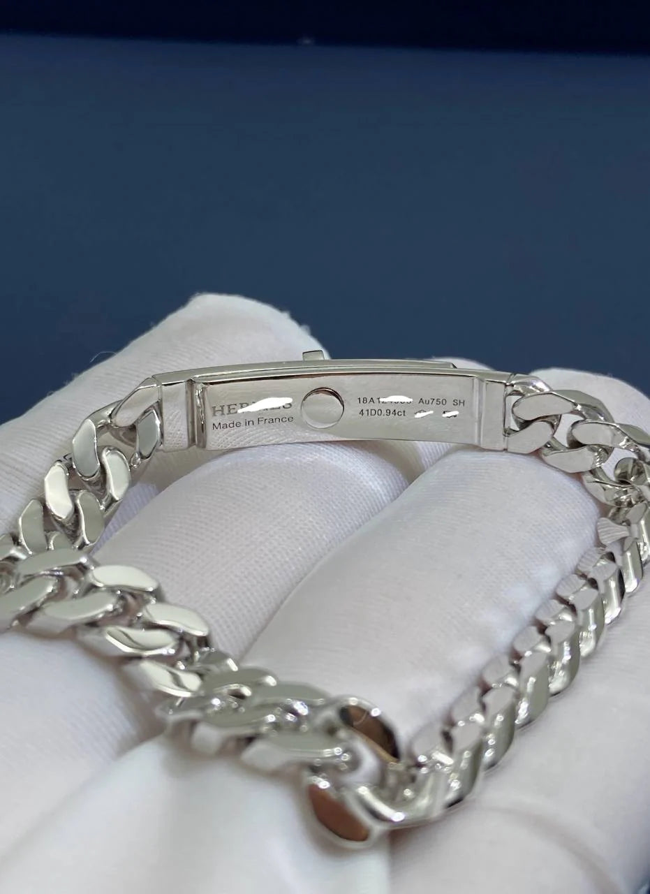 HRMS chain bracelet with diamonds