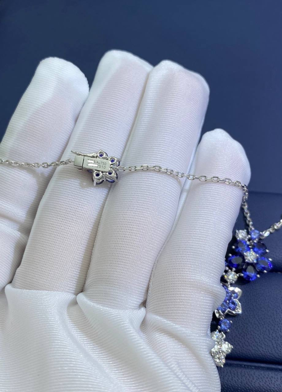 VC wildflowers necklace with sapphires and diamonds