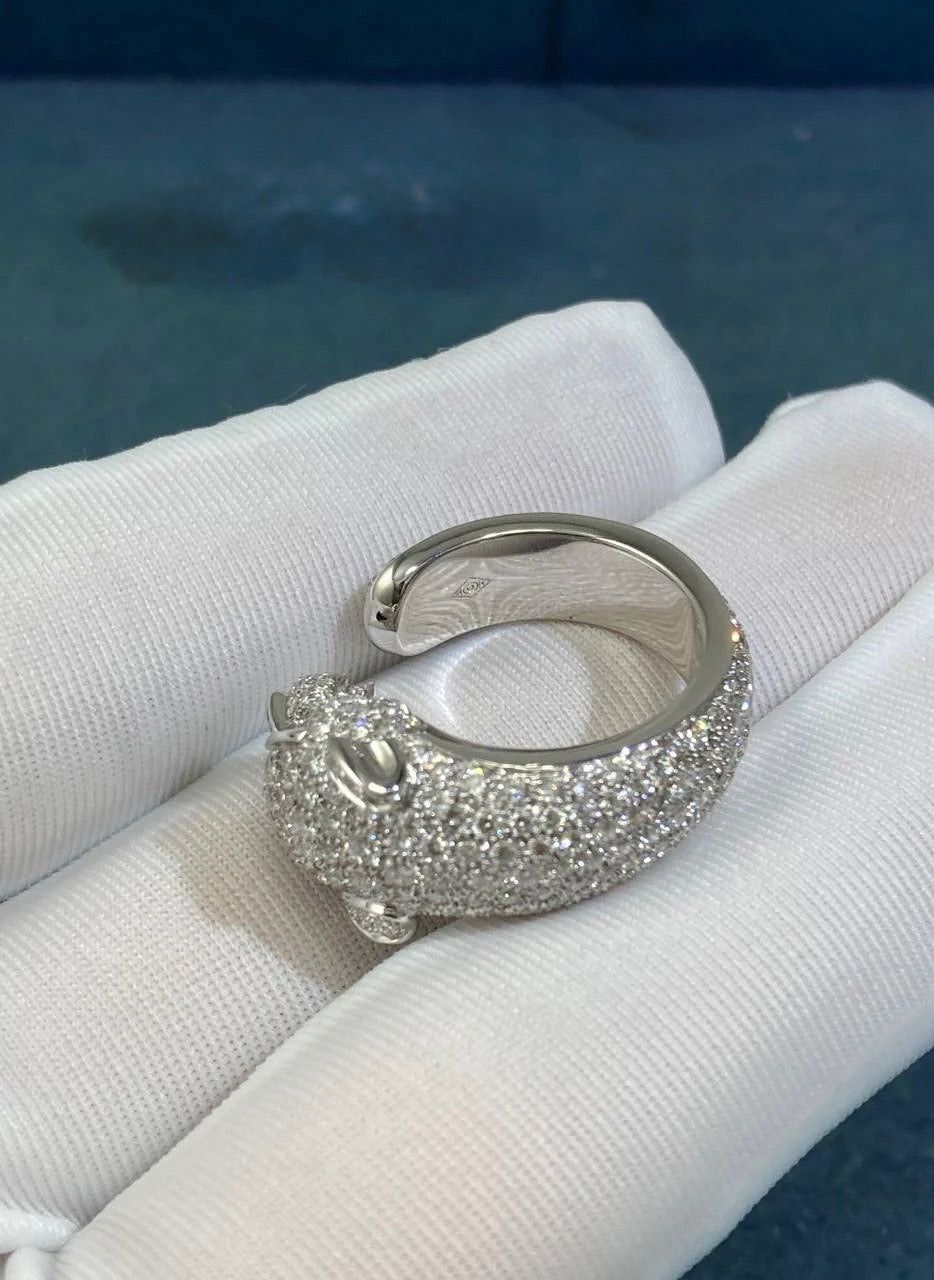 Panther full pave diamond ring Medium model