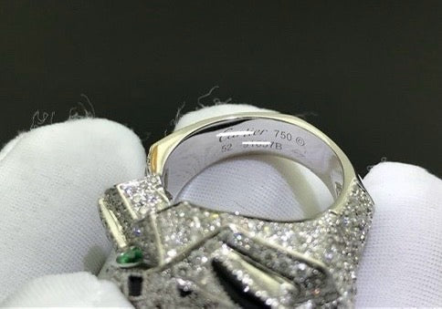 Panther full pave diamond ring, Classic model