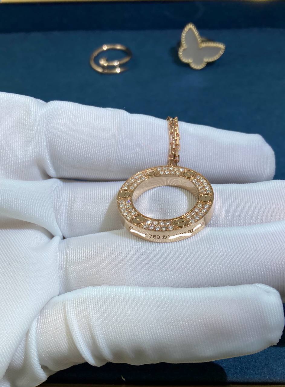 Love full pave diamond pendant