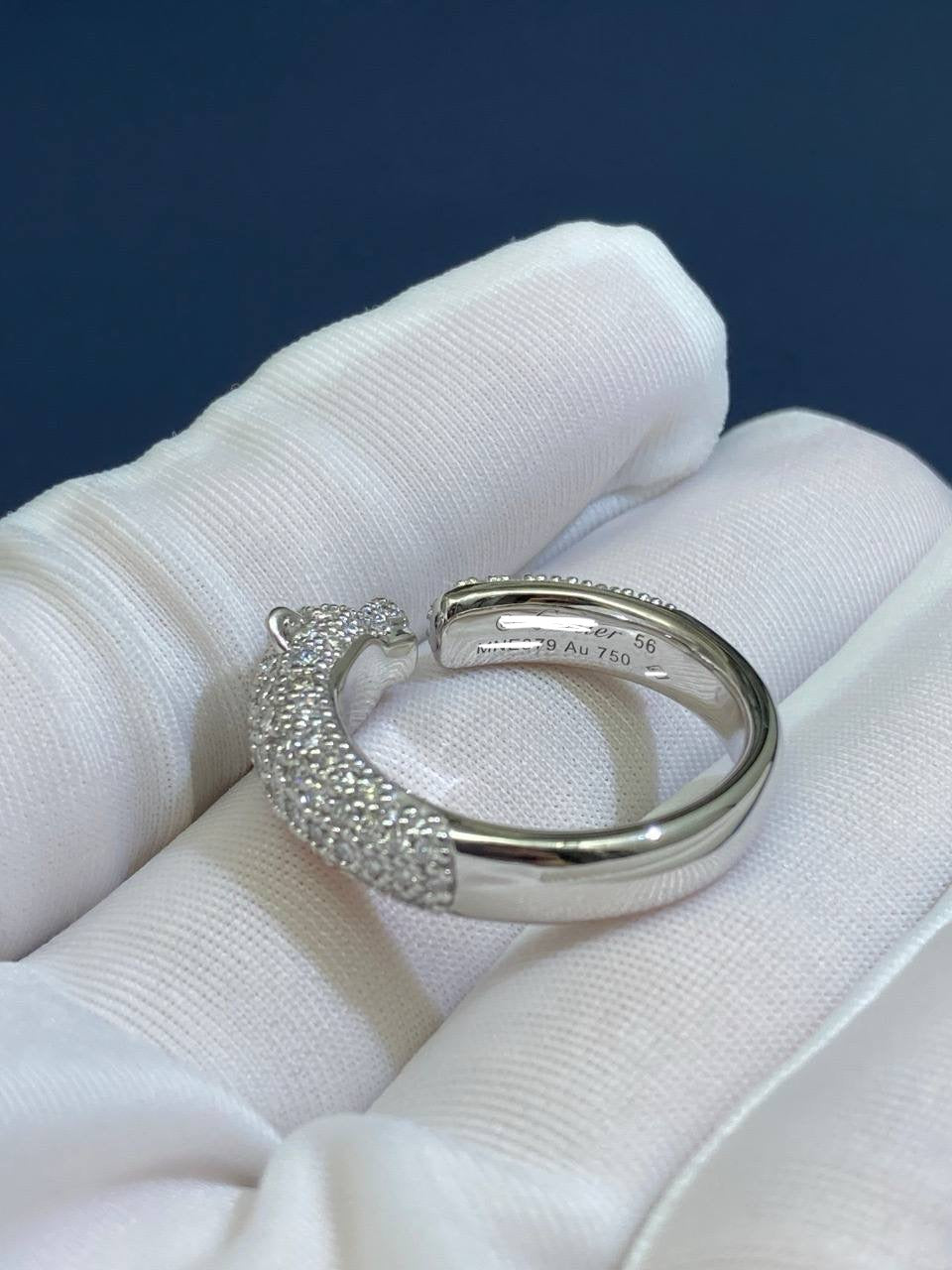 Panther full pave diamond ring, Small model
