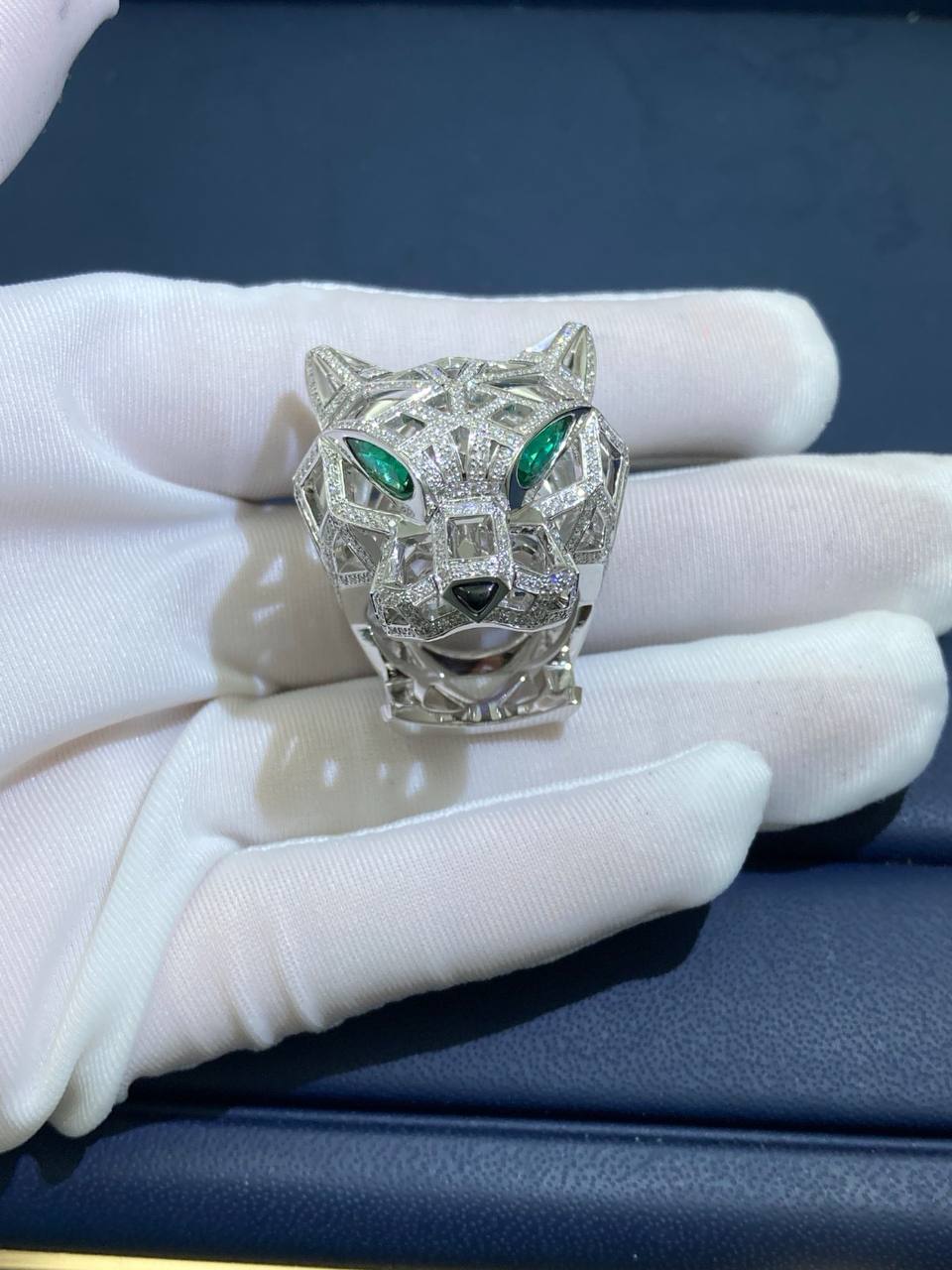 Panther Open-work full pave diamond ring