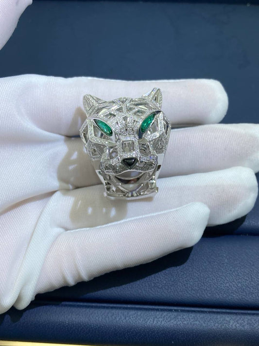 Panther Open-work full pave diamond ring