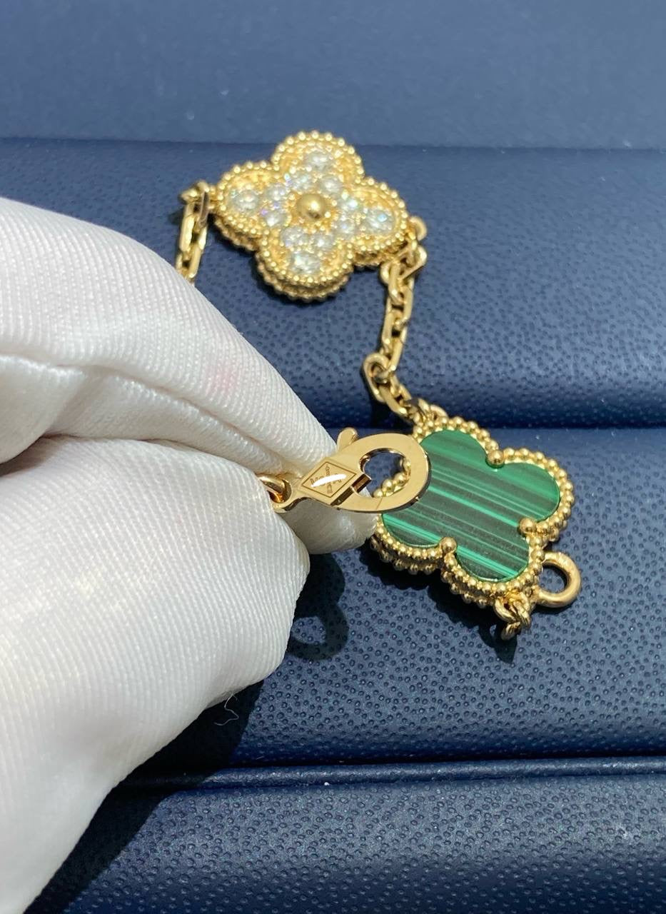 VC Malachite bracelet with diamonds
