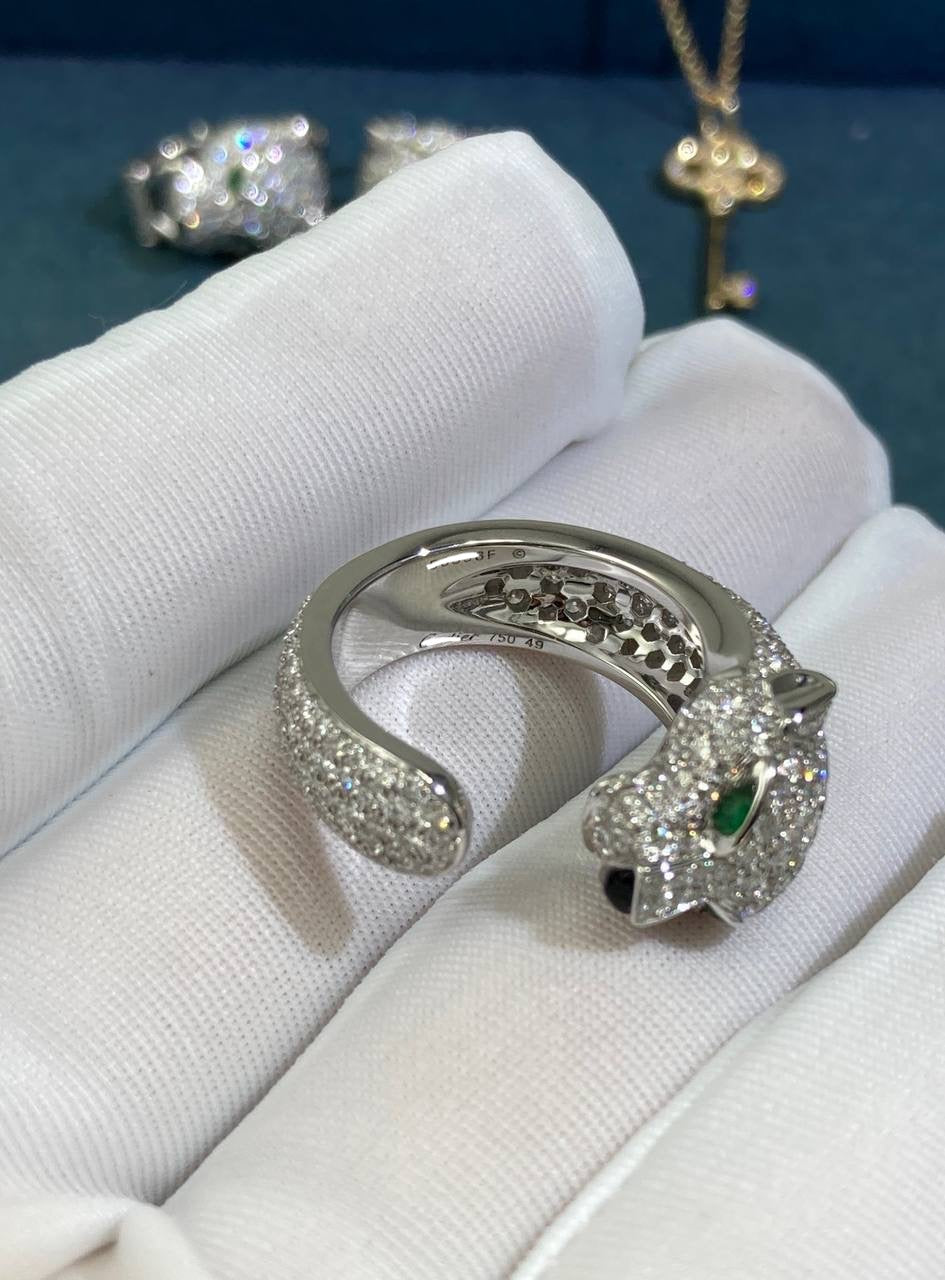 Panther full pave diamond ring Medium model
