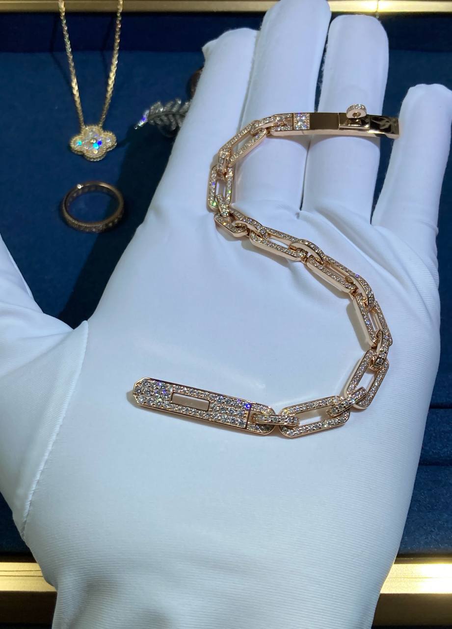 HRMS full pave diamond chain bracelet