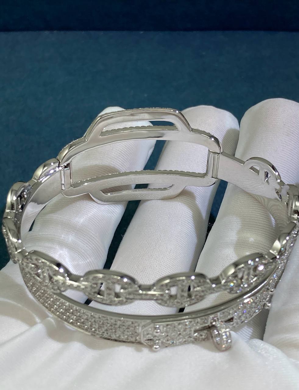 HRMS double row full pave diamond bracelet